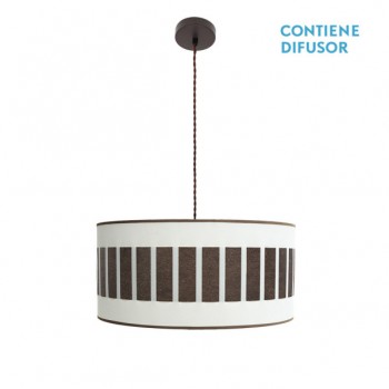 Distribuidor - Lâmpadas Diversas | Colgantes Moderno | COLGANTE IVANNA 2XE27 MARRON/BLANCO-OXIDO REGX50X50 CM Ref: 188495017